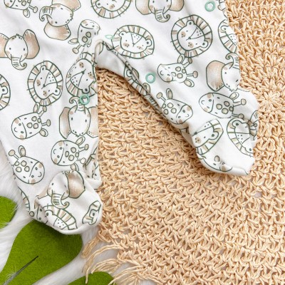 Macacão Malha Trape Zape - Meu Sol é a Mamãe - Verde e Off White